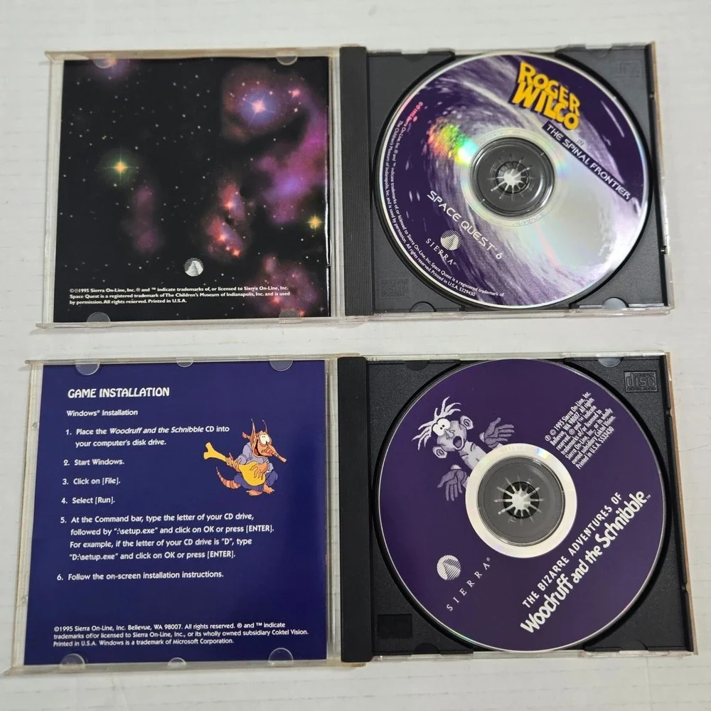 Space Quest 6 Woodruff Schnibble Sierra PC Game Lot Vintage 1995 CD-ROM